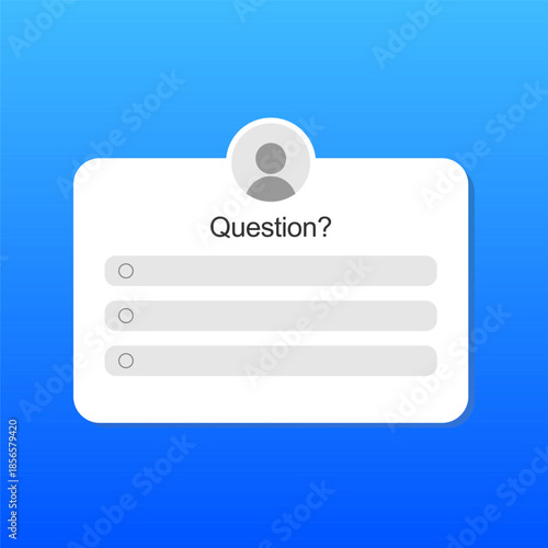 Question Poll UI Online Survey Form Interface. Vector illustration