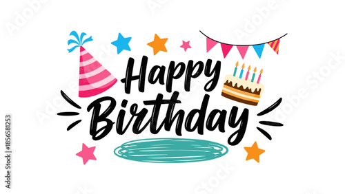 Bold Comic Style Happy Birthday Greeting with Green Burst Background