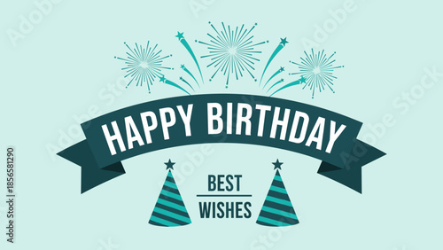 Bold Comic Style Happy Birthday Greeting with Green Burst Background
