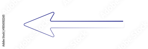 Blue arrow icon. long arrow icon pointing to left side. Blue long arrow icon . long arrow icon isolated on white background.