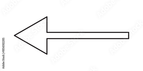 Black arrow icon. long arrow icon pointing to left side. Black long arrow icon . long arrow icon isolated on white background.