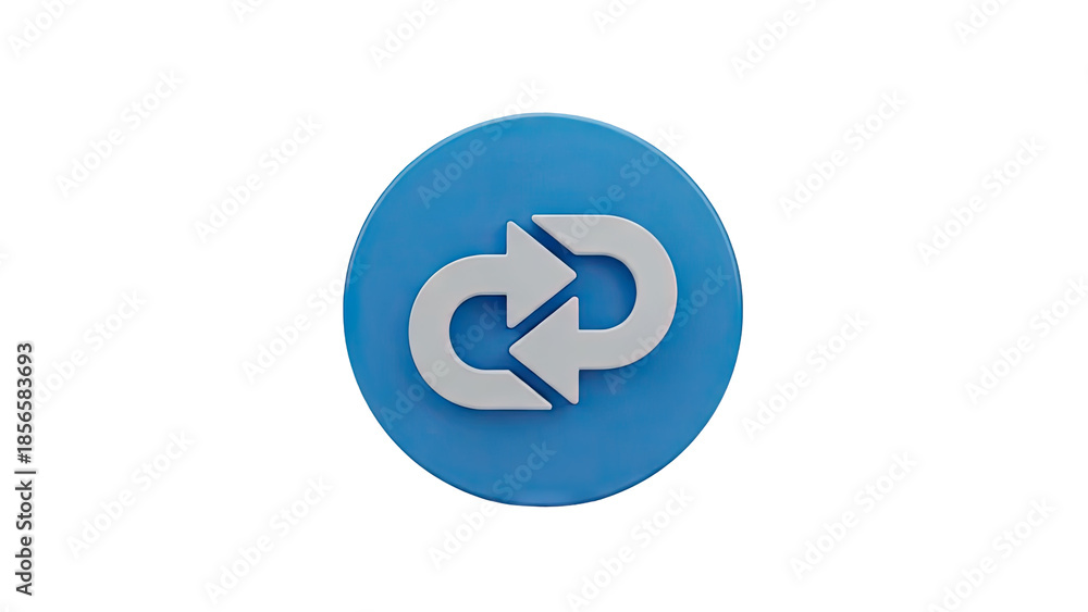 Fototapeta premium 3D Recycle symbol icon 3d render on transparent background