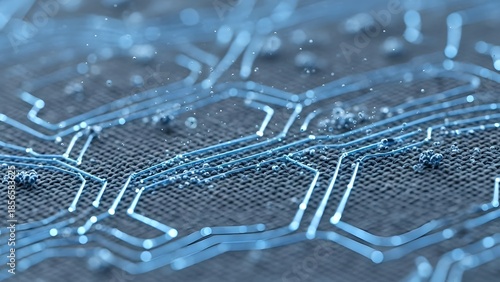 Linen Circuitry-Textile with Glowing Perovskite Solar Cells and Nanocoatings