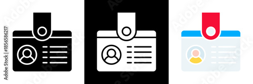 Id Card Icon Set Glyph vector Illustration 