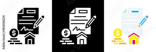 Testament Icon Set Glyph vector Illustration 