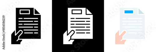 Documents Icon Set Glyph vector Illustration 