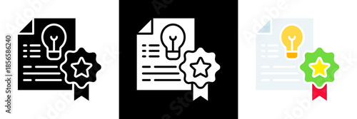 Patent Icon Set Glyph vector Illustration 