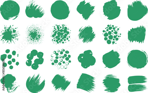 Green, paint, textures, collection, illustration, showing, brush, strokes, splashes, watercolor, acrylic, abstract, artistic, backgrounds, design, elements, creative, art, set, palette