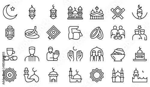 Religious Architecture and Worship Linear Icons in Minimal Style