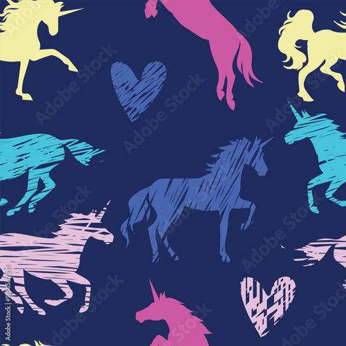 cute pattern with  unicorns. pattern for girls. Creative  background for textile, prints, paper products, the Web. 