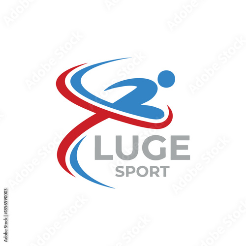 Abstract Luge Sport Motion Logo Vector