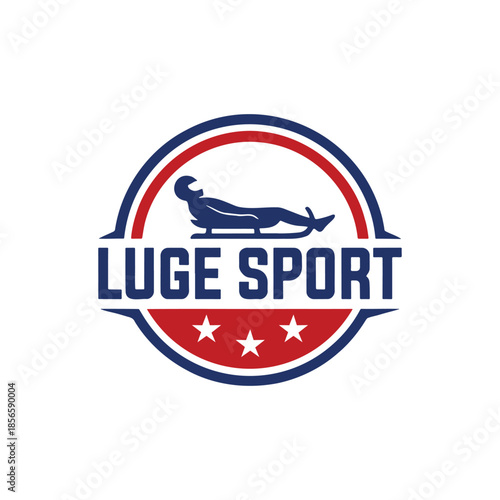Luge Sport Circular Vector Logo