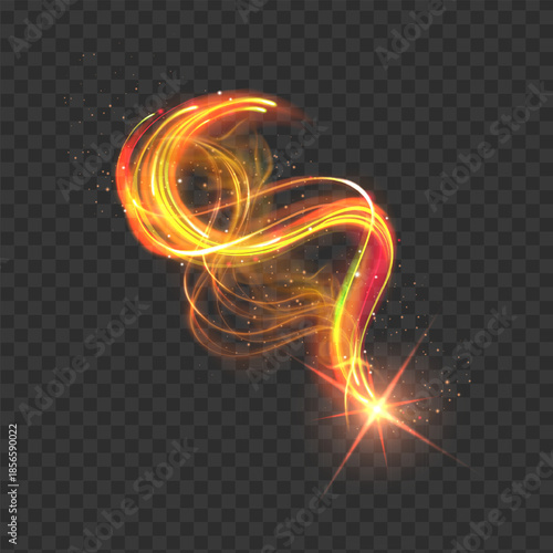 Swirling light trail