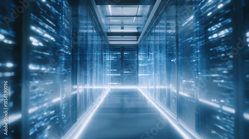 Wallpaper Mural A long corridor of frozen shelves where laser-guided robots gently retrieve delicate frozen pharmaceuticals, lights reflecting off icy steel as machines glide quietly — high-precision medical Torontodigital.ca