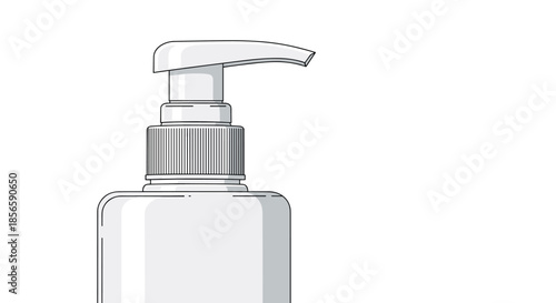 Close up of a white plastic soap dispenser pump bottle emphasizing hygiene, cleanliness, and everyday personal care routines.