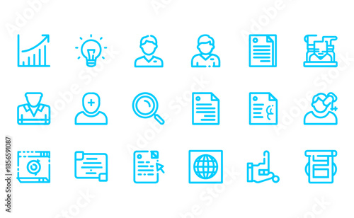 Wallpaper Mural Business Icons Set for Web Design. Torontodigital.ca