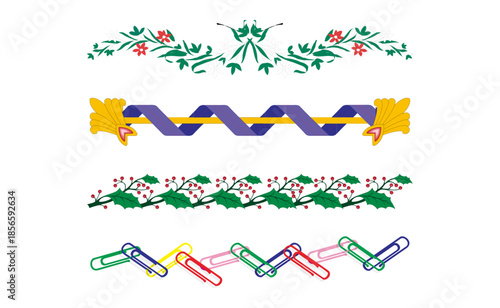 Colorful Embroidery Designs on White Fabric.