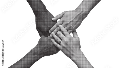 Black and White Halftone Thumbs Up Hand Gesture Icon