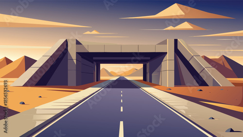 Drive through desert landscapes with open roads and blue skies, perfect for travel ads, adventure blogs, and promoting wanderlust for roadtrips