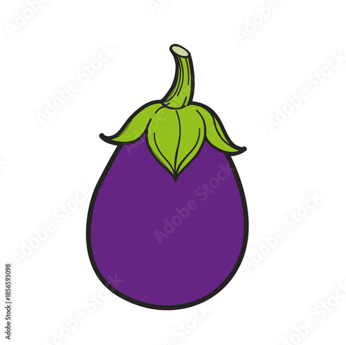Ripe big eggplant on white background