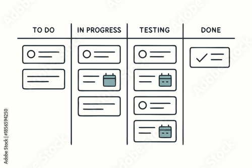 Kanban Board Workflow Management Illustration