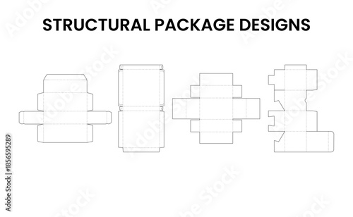 Structural Package Designs Line Art.