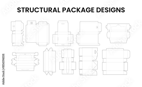 Structural Package Designs Line Drawings.