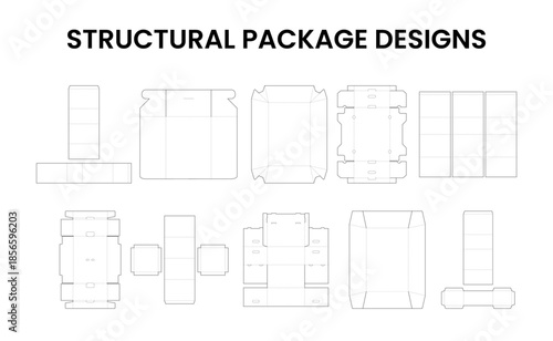Structural Package Designs Line Drawings.