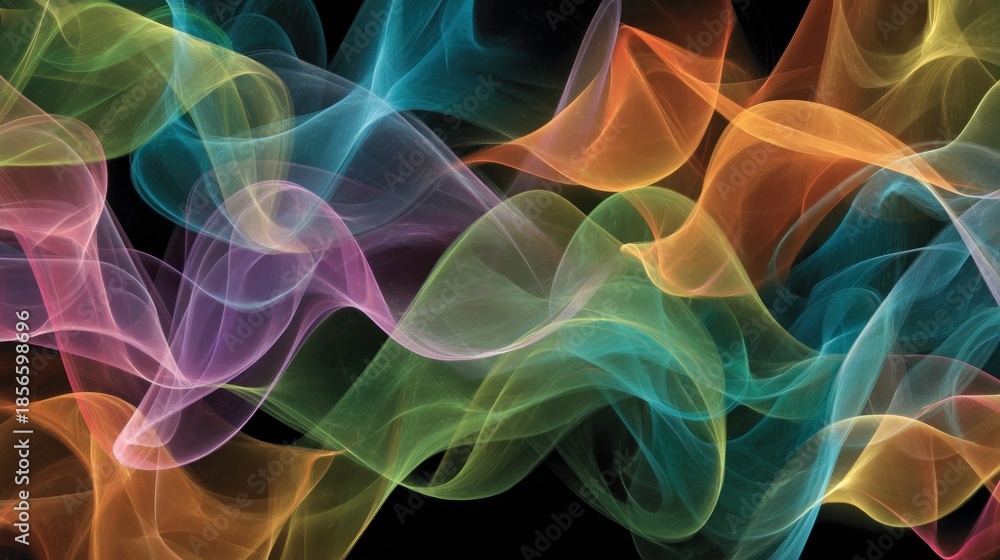 Fototapeta premium Abstract rainbow smoke swirls