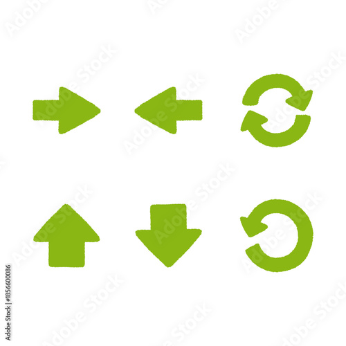 矢印 手描き パステル アイコン セット イラスト