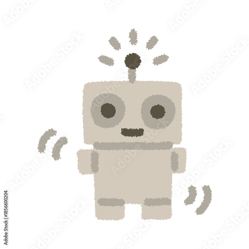ロボット 手描き パステル プログラミング アイコン イラスト
