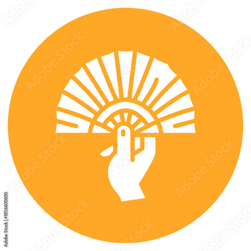 Hand Fan icon vector image. Can be used for Retro.