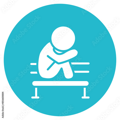 Loneliness icon vector image. Can be used for Psychology.