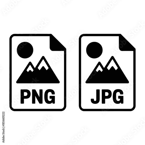 File Conversion Symbol PNG to JPG, Flat Vector Illustration for File Format Exchange, Digital Document Management, Image Transformation, Data Transfer, Software Utility, Technology Workflow, Graphic D
