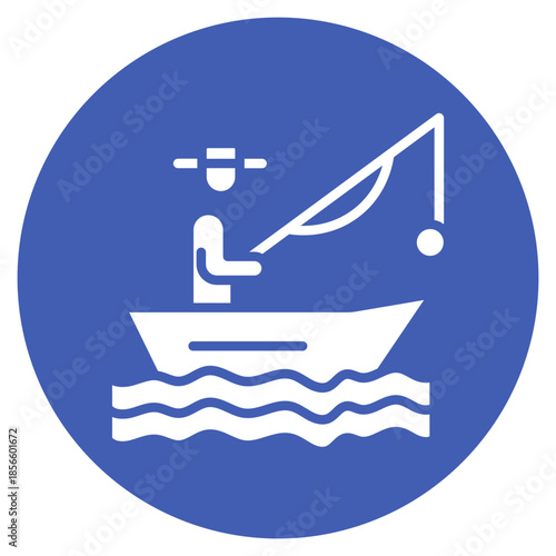 Fisherman In a boat icon vector image. Can be used for Trekking.