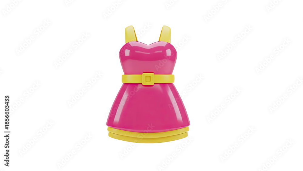 Fototapeta premium 3D Cartoon Dress Icon on transparent background