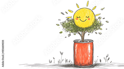 Wallpaper Mural recycling and nature themes: photos of trees sprouting from waste, Earth held above trash, and green initiatives with ample blank spaces for environmental messages. Torontodigital.ca