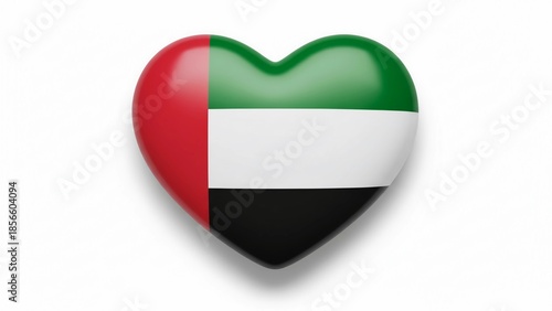 Glossy 3D Heart-Shaped Icon of the United Arab Emirates National Flag for National Day Design Free Download Glossy 3D Heart-Shaped Icon of the United Arab Emirates National Flag for National Day Design - GFXLoad