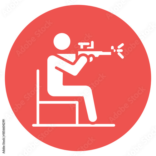 Shooting in sitting position icon vector image. Can be used for Shooting.