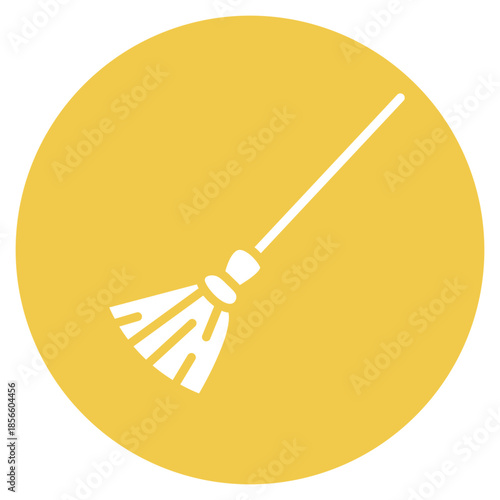 Magic Broom icon vector image. Can be used for Fairytale.