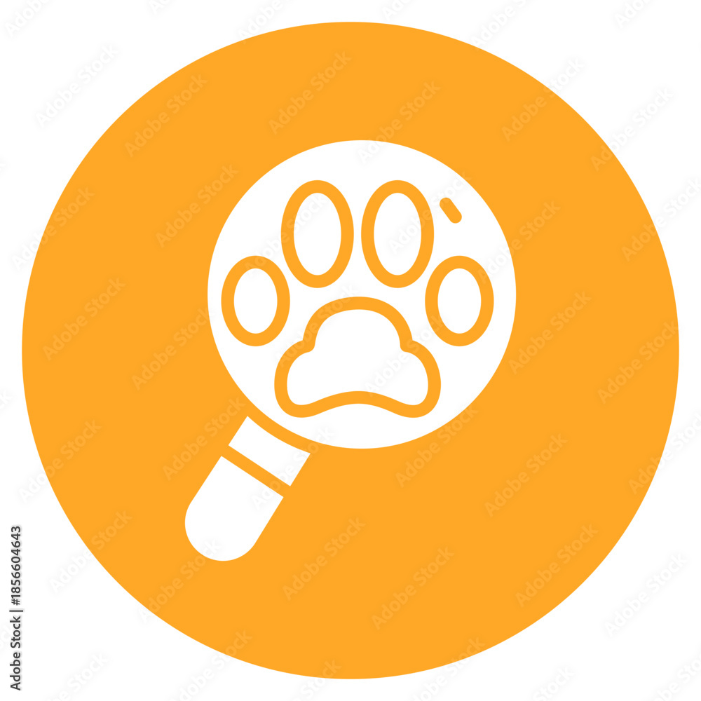 Obraz premium Magnifier Paw icon vector image. Can be used for Veterinary.