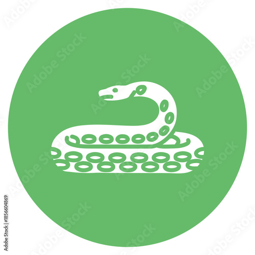 Green Anaconda icon vector image. Can be used for Rainforest.