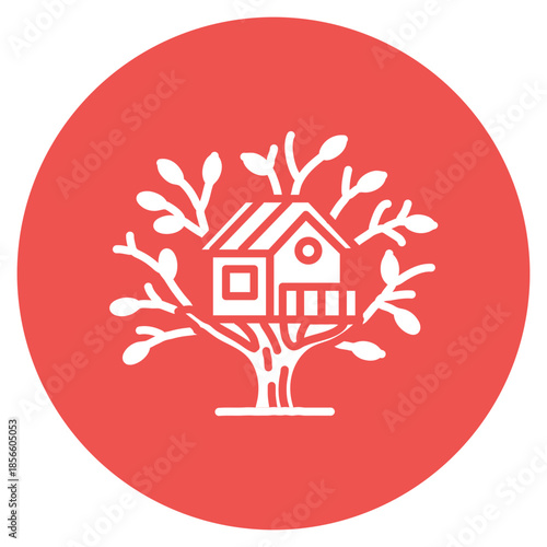 Treehouse icon vector image. Can be used for Rainforest.