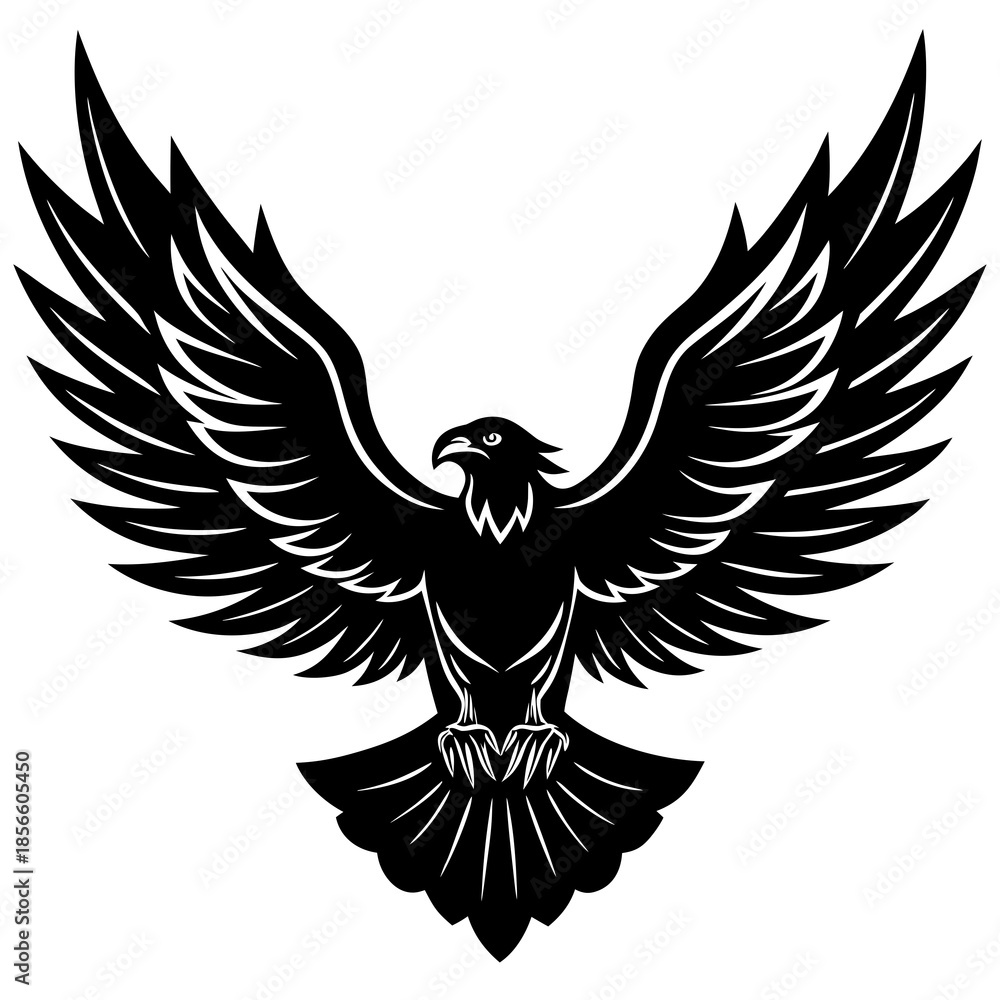 Obraz premium Majestic Eagle Wings Spread Silhouette”