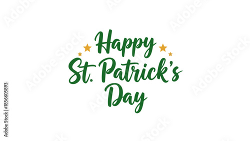 Happy St. Patrick's Day greeting with stars, traditional Irish holiday celebration