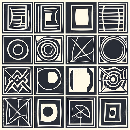 Wallpaper Mural Tile or carpet pattern background with decorative, symmetrical elements. Ideal for wallpaper, textiles, or digital design projects. Torontodigital.ca