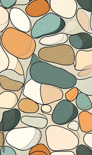 Wallpaper Mural Tile or carpet pattern background with decorative, symmetrical elements. Ideal for wallpaper, textiles, or digital design projects. Torontodigital.ca