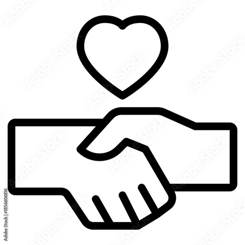 Handshake Icon with Heart