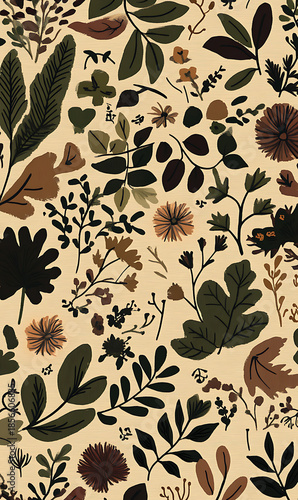 Wallpaper Mural Tile or carpet pattern background with decorative, symmetrical elements. Ideal for wallpaper, textiles, or digital design projects. Torontodigital.ca