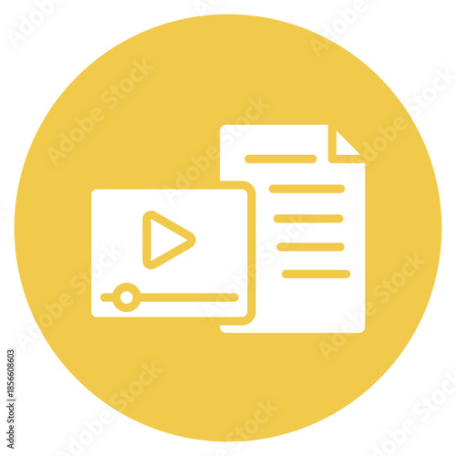 Video Transcript icon vector image. Can be used for Video Blog.